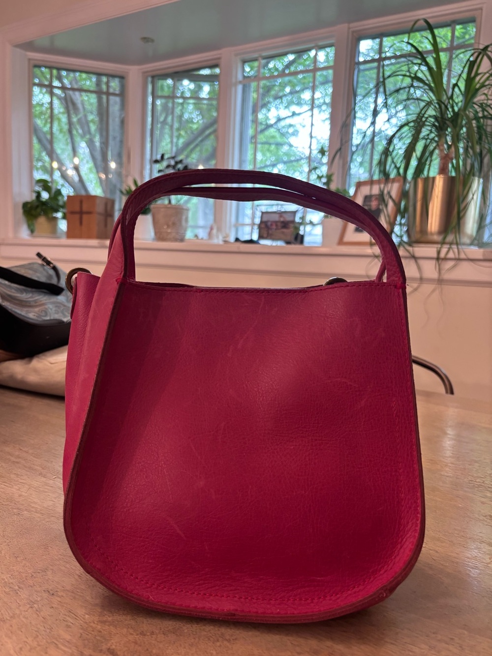 Madewell Pink Leather Handbag - Stylish Everyday Tote